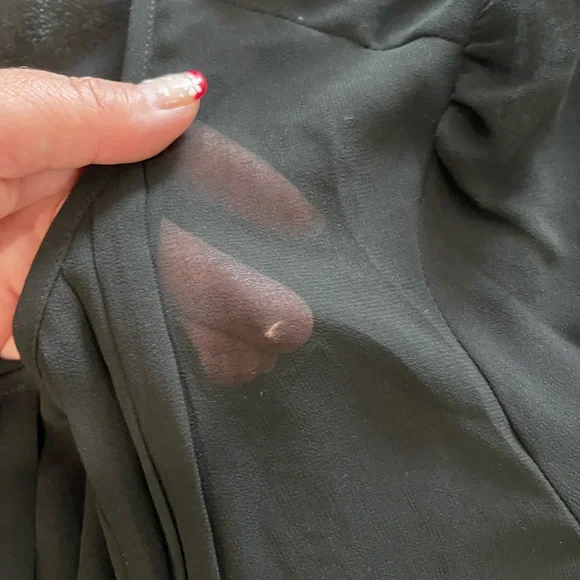 Talbots Long Sleeve Black Chiffon Blouse See Description Please Size 14 - Picture 7 of 8